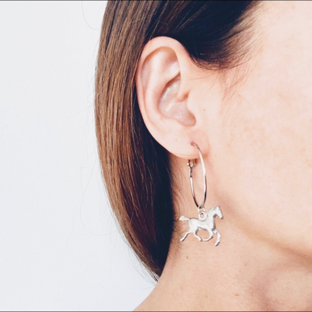 Wild Horse Hoop Earrings